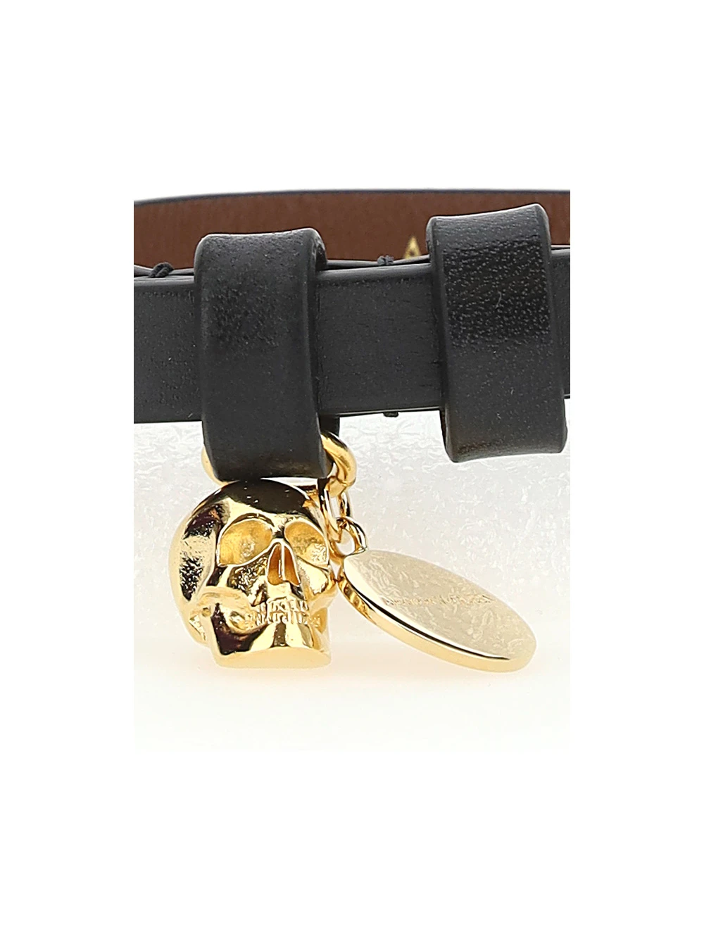ALEXANDER MCQUEEN 亚历山大·麦昆 金色骷髅头皮质男士手链 554467_CQE0T_1000 商品