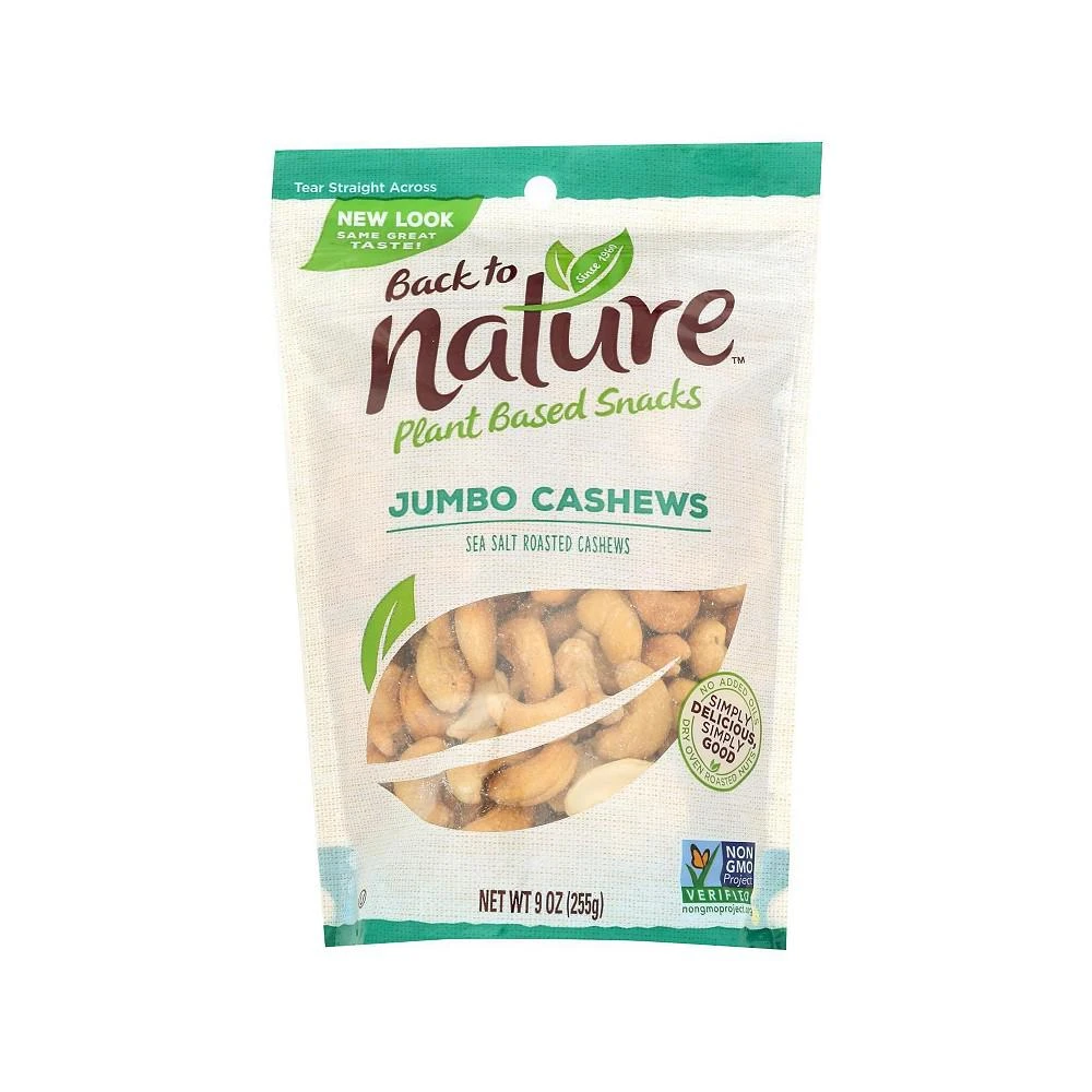 商品Back To Nature|Cashew - Sea Salt Roasted Jumbo - Case of 9 - 9 oz.,价格¥763,第1张图片