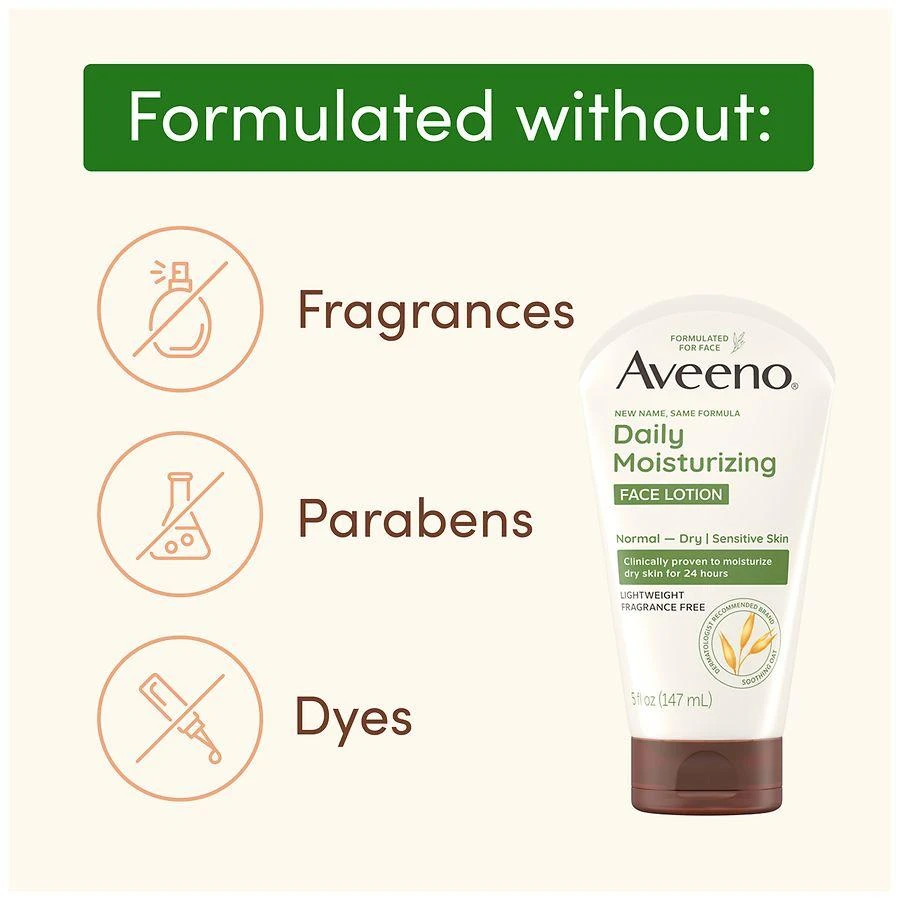商品Aveeno|Daily Moisturizing Face Lotion with Soothing Prebiotic Oat, Fragrance-Free,价格¥107,第5张图片详细描述