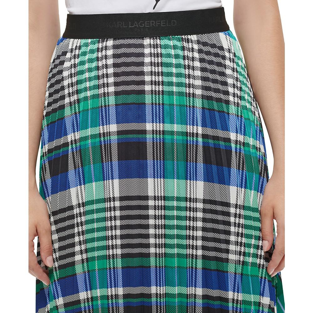 Women's Plaid Pleated Midi Skirt商品第4张图片规格展示