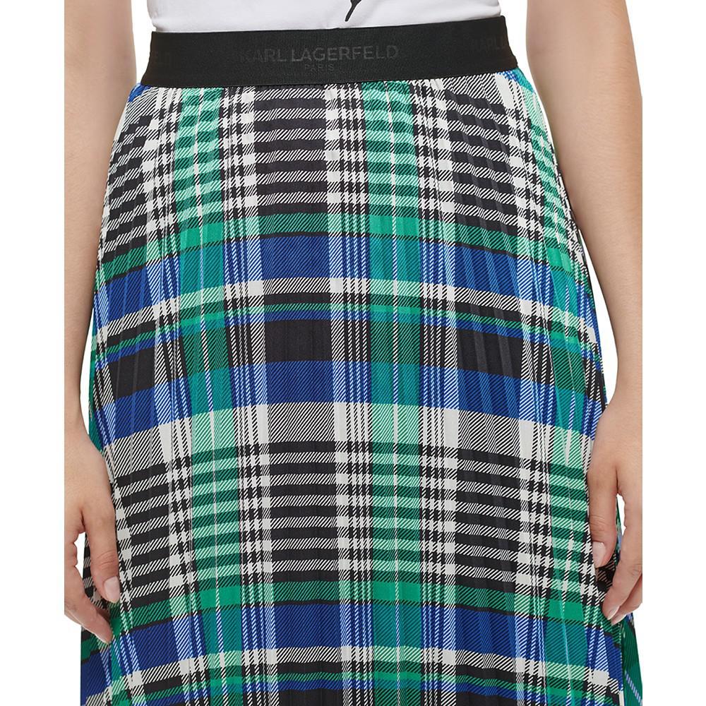 商品Karl Lagerfeld Paris|Women's Plaid Pleated Midi Skirt,价格¥482,第6张图片详细描述