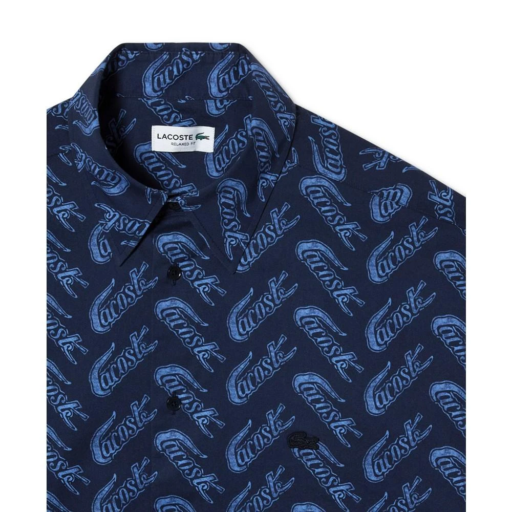 商品Lacoste|Men's Relaxed Fit Crocodile Pattern Shirt,价格¥384,第3张图片详细描述