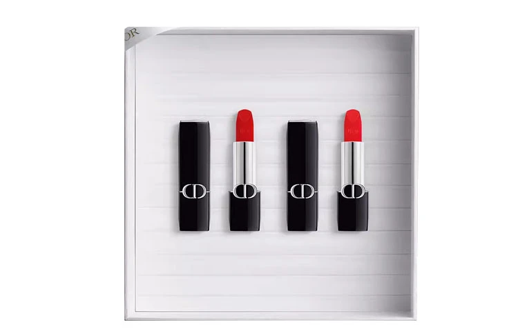 商品[国内直发] Dior|迪奥 烈艳蓝金明星礼盒口红 丝绒 易上色丝绒持久气色 3.5g*2,价格¥735,第5张图片详细描述