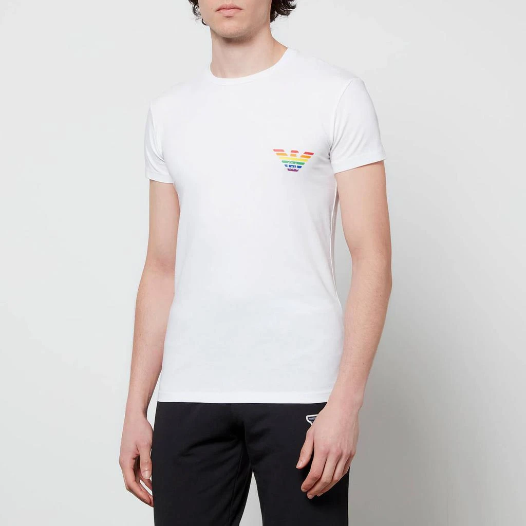 商品Emporio Armani|Emporio Armani Men's Rainbow T-Shirt - White,价格¥173,第1张图片