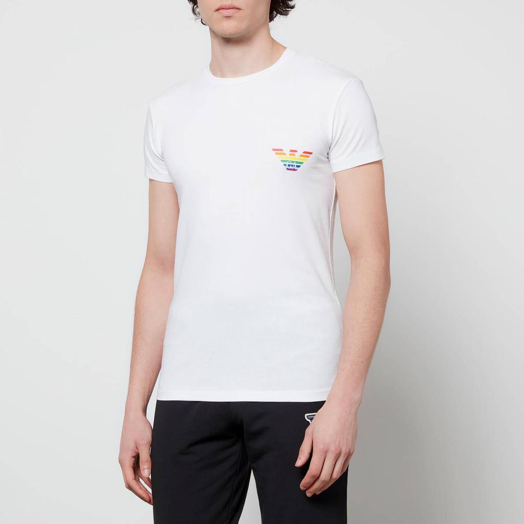 商品Emporio Armani|Emporio Armani Men's Rainbow T-Shirt - White,价格¥196,第1张图片