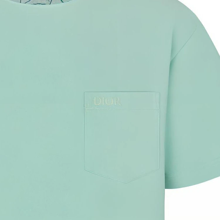 商品[国内直发] Dior|迪奥 Logo字母刺绣宽松圆领短袖T恤 男款 绿色,价格¥3200,第7张图片详细描述