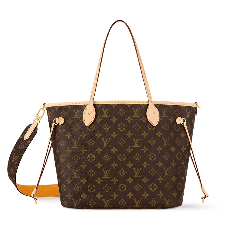 商品[国内直发] Louis Vuitton|NEVERFULL ANDOULIÈRE INSIDE OUT MM 可拆卸可调节肩带竖条纹设计 Monogram 涂层帆布 双面Neverfull 托特包Tote包单肩手提包 中号 女款 橙色,价格¥19864,第5张图片详细描述