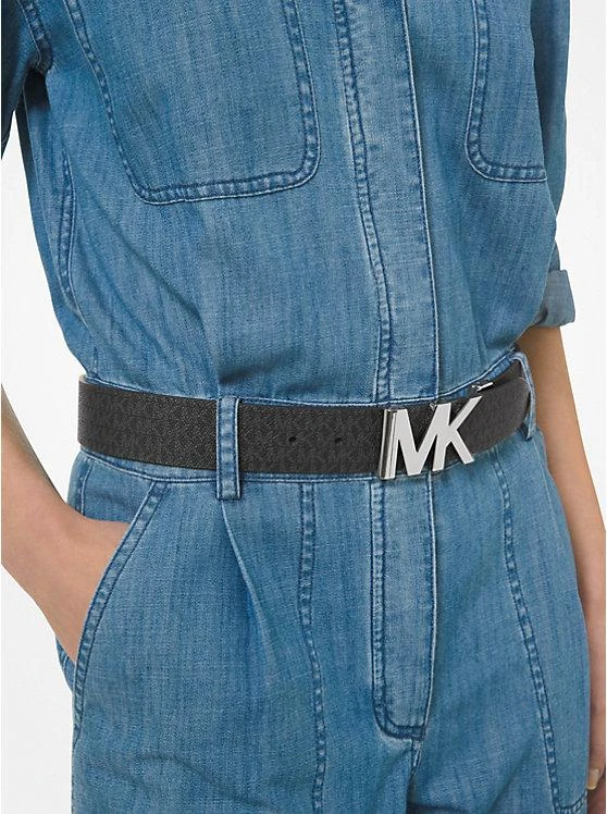 商品Michael Kors|Reversible Logo and Leather Waist Belt,价格¥214-¥501,第3张图片详细描述