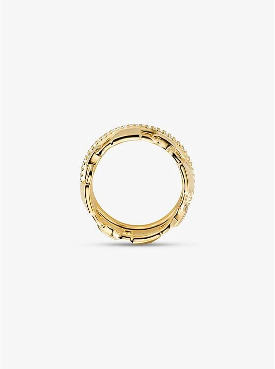 商品Michael Kors|Precious Metal-Plated Sterling Silver Mercer Link Pavé Halo Ring,价格¥744,第3张图片详细描述