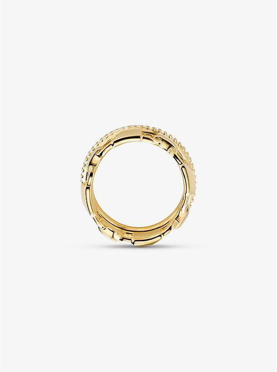 商品Michael Kors|Precious Metal-Plated Sterling Silver Mercer Link Pavé Halo Ring,价格¥552,第5张图片详细描述