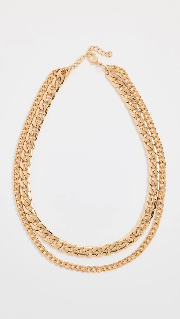 商品Argento Vivo|2 Layer Curb Chain Necklace,价格¥342,第1张图片