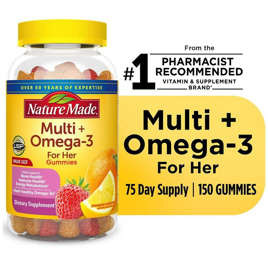 Women's Multivitamin + Omega-3 Gummies Lemon, Orange & Strawberry 商品