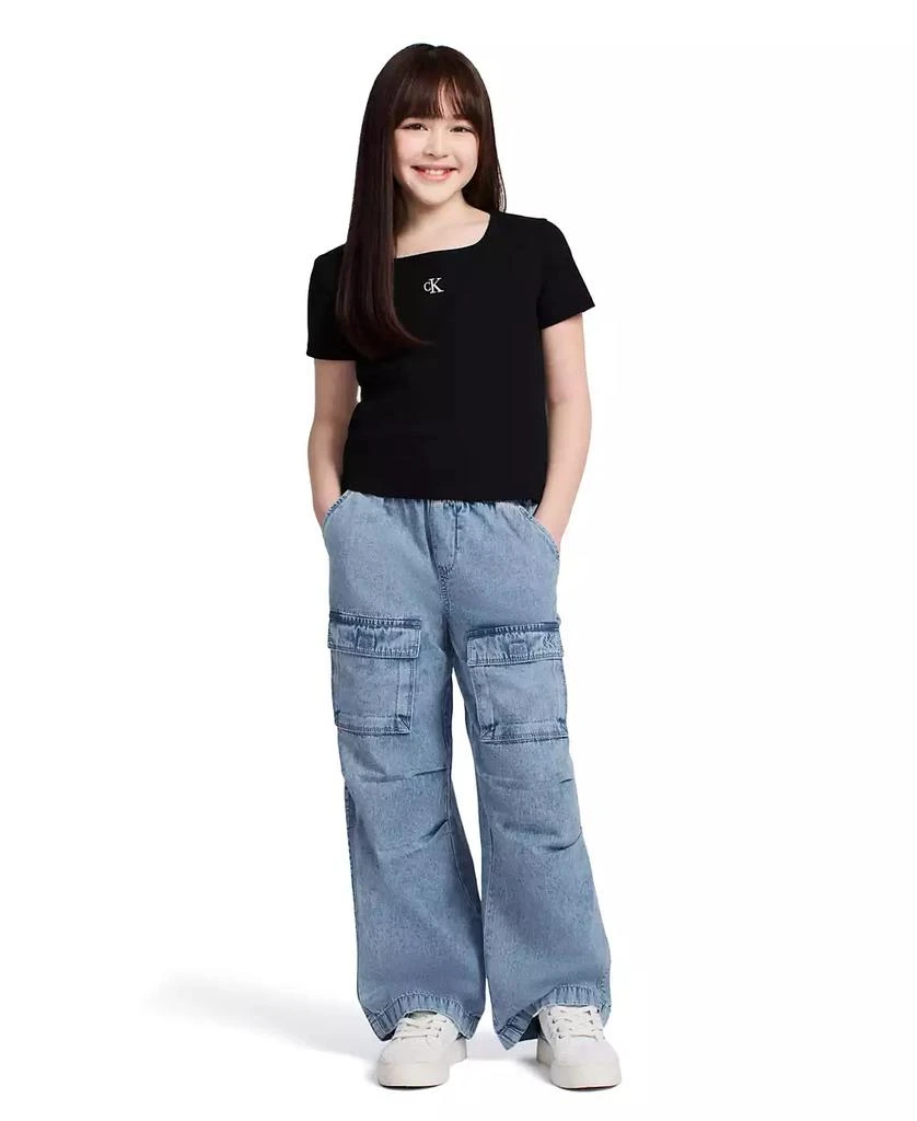 商品Calvin Klein|大童款罗纹 T 恤,价格¥79,第4张图片详细描述