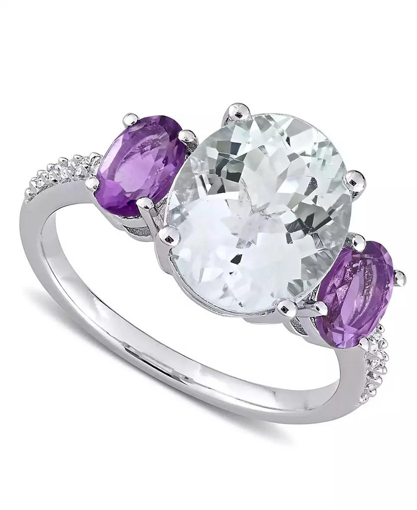 商品Macy's|Macy's Aquamarine (3 ct. t.w.), Amethyst (4/5 ct. t.w.) & Diamond (1/10 ct. t.w.) Ring in Sterling Silver,价格¥2370,第1张图片