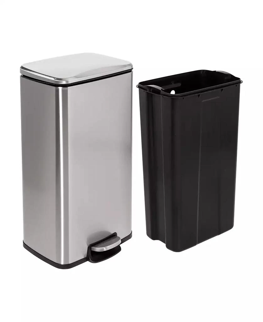 商品Honey Can Do|Stainless Steel Step Trash Cans with Lid, Set of 2,价格¥953,第2张图片详细描述