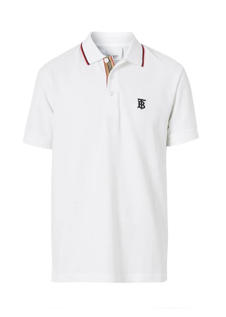 商品Burberry|Icon stripe placket cotton pique polo shirt,价格¥3674,第1张图片