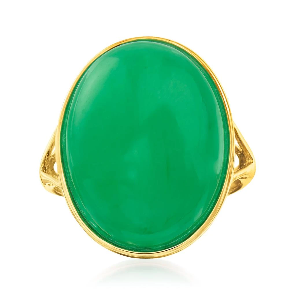 商品Ross-Simons|Jade Ring in 14kt Yellow Gold,价格¥3778,第1张图片