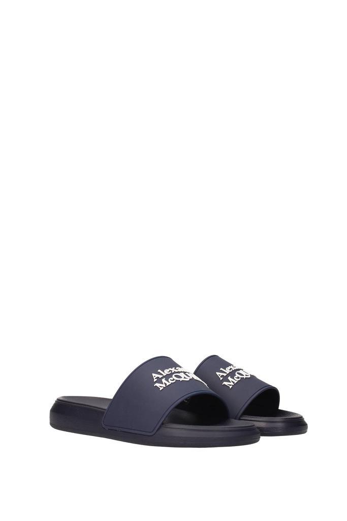 商品Alexander McQueen|Slippers and clogs Rubber Blue Blue Navy,价格¥1457,第4张图片详细描述