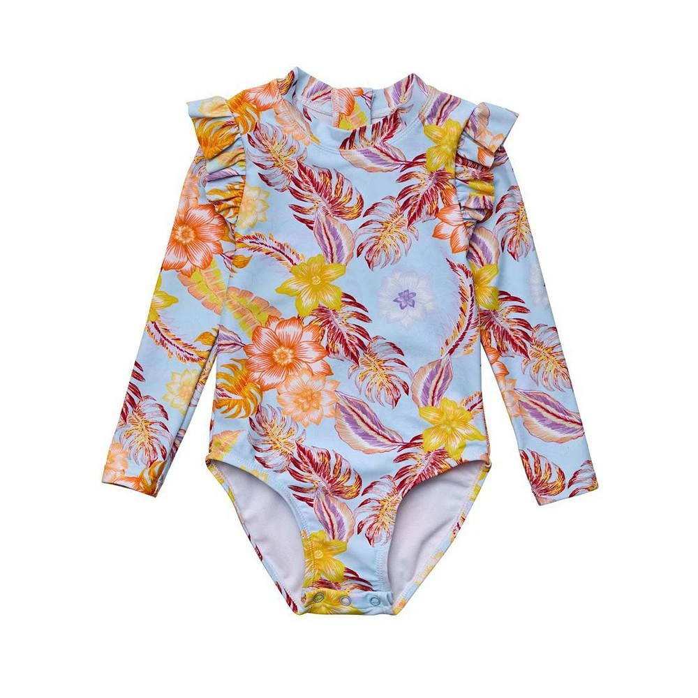 商品Snapper Rock|Infant Girls Boho Tropical Sustainable Frill Surf Suit,价格¥402,第1张图片