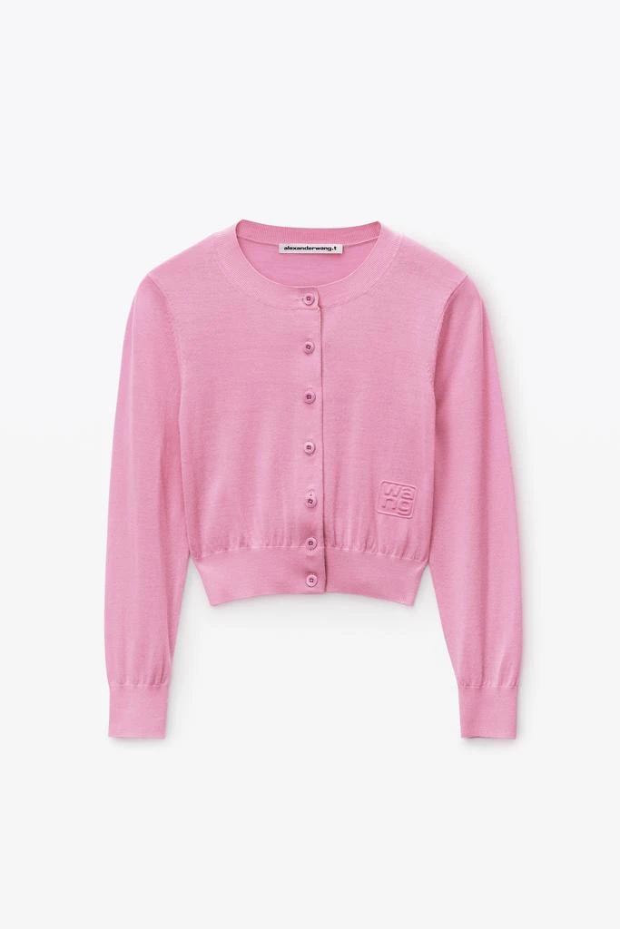 商品Alexander Wang|logo cropped cardi in superfine merino,价格¥1468,第2张图片详细描述