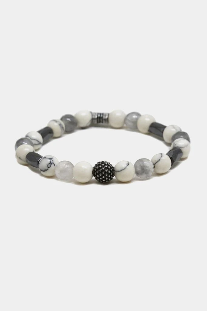 商品Mr. Ettika|Winter Western Bracelet in White and Antique Silver,价格¥379,第1张图片