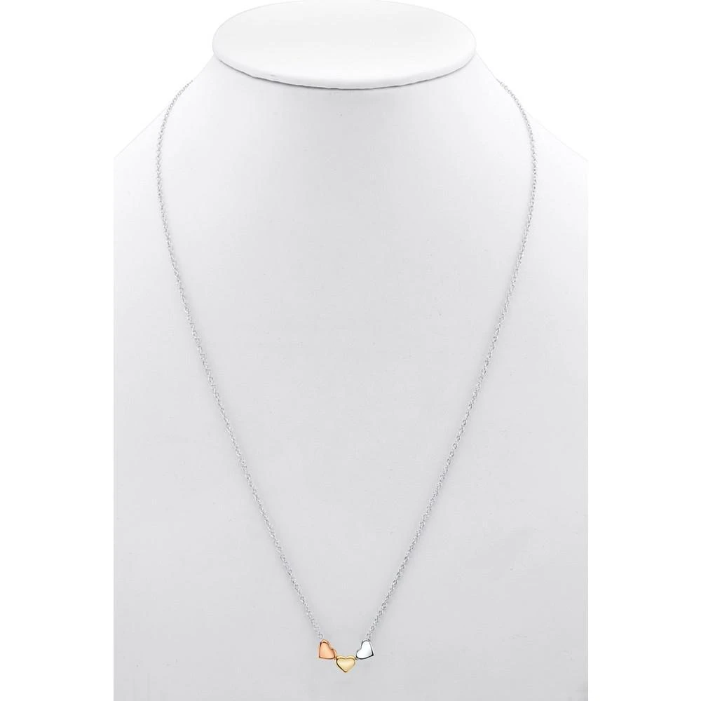 商品Unwritten|Tri-Tone Triple Heart Pendant Necklace in Sterling Silver,价格¥113,第3张图片详细描述