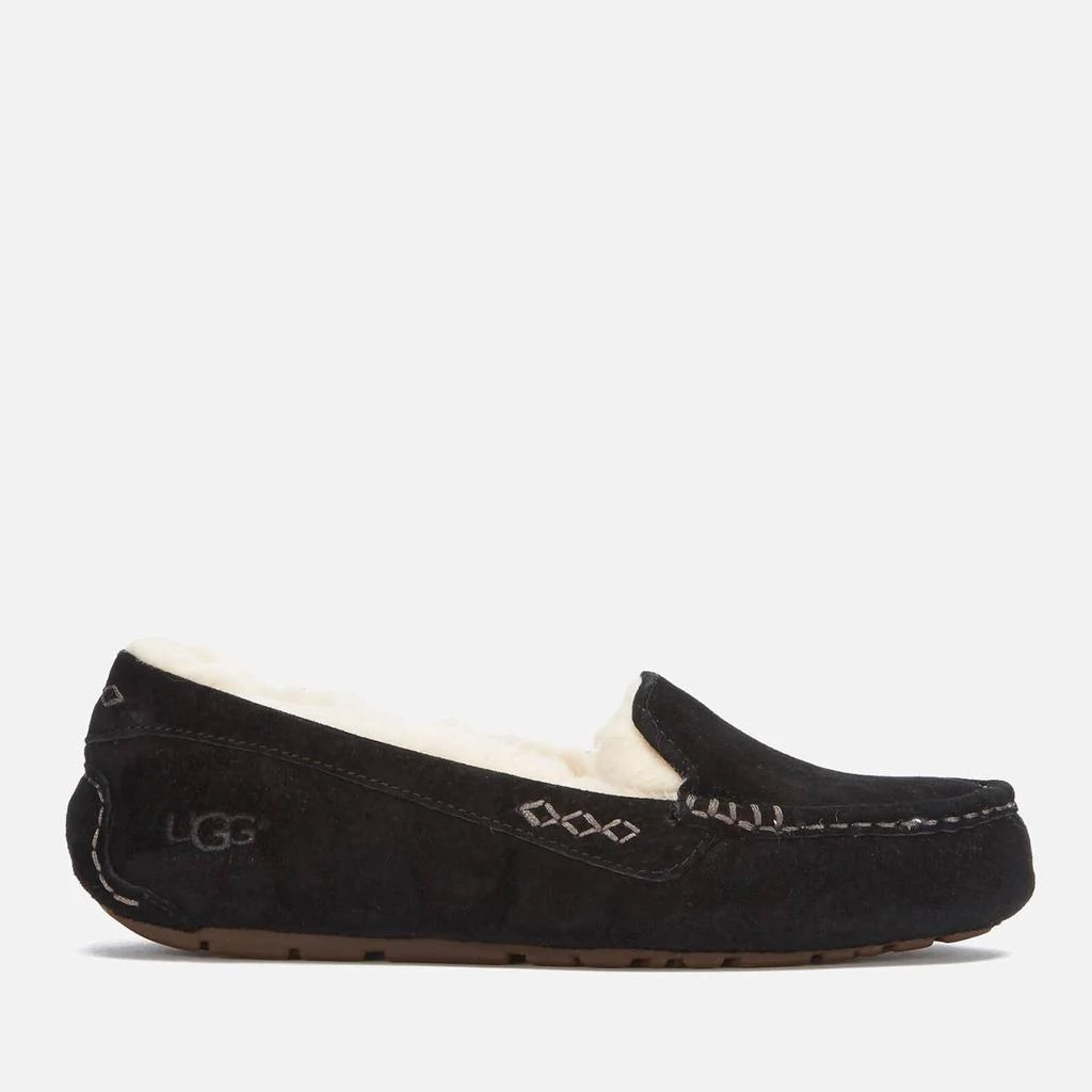 商品UGG|UGG Women's Ansley Moccasin Suede Slippers - Black,价格¥476,第1张图片