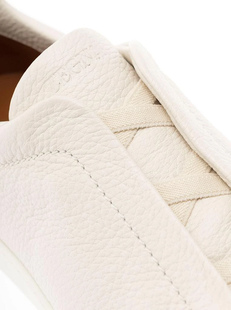 商品Zegna|Triple Stitch Sneakers Without Laces in White Leather Man Z Zegna,价格¥4011,第5张图片详细描述