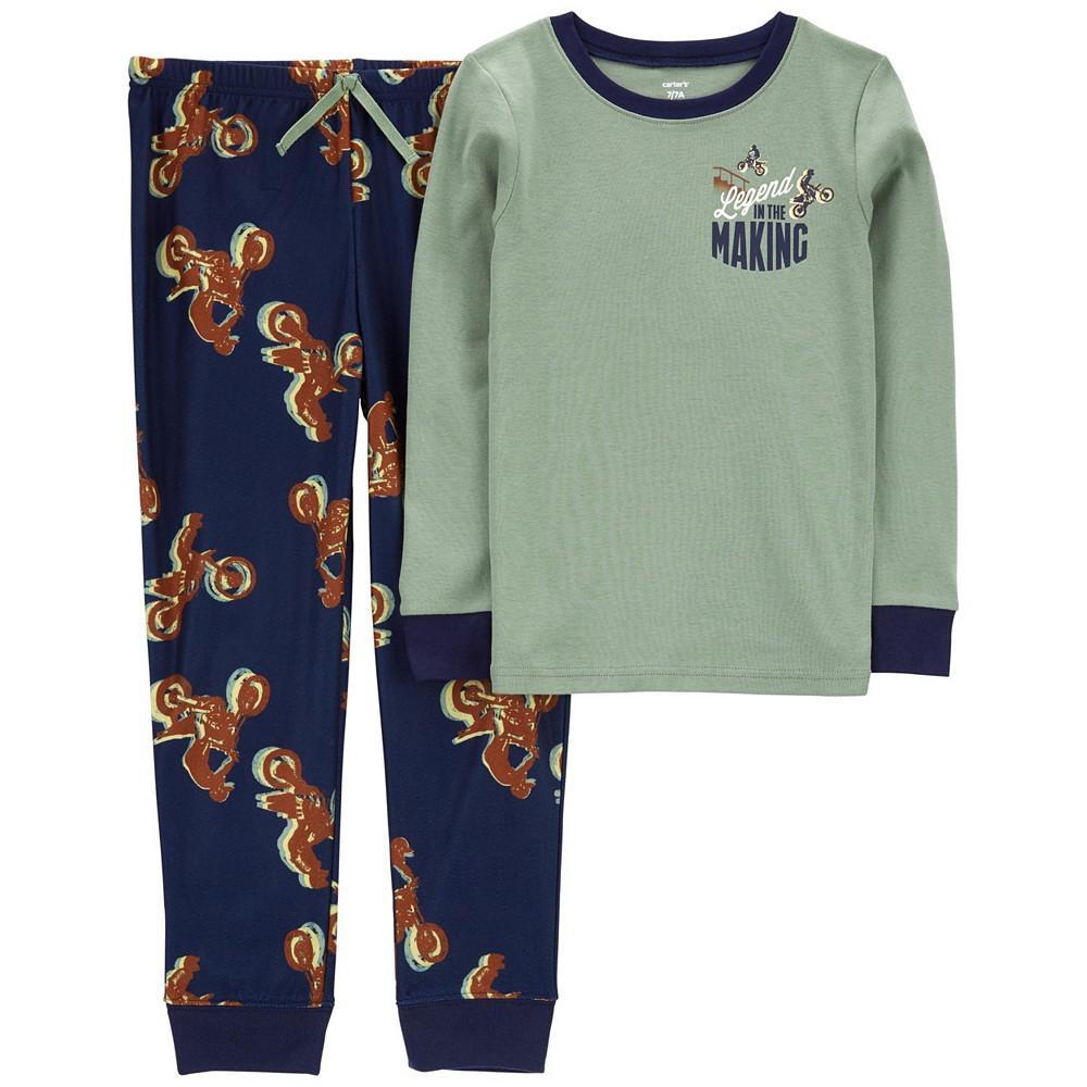 商品Carter's|Little Boys Motorcycle Fleece Pajama, 2 Piece Set,价格¥94,第1张图片