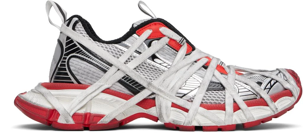 商品Balenciaga|Gray & Red 3XL Extreme Lace Sneakers,价格¥10193,第1张图片