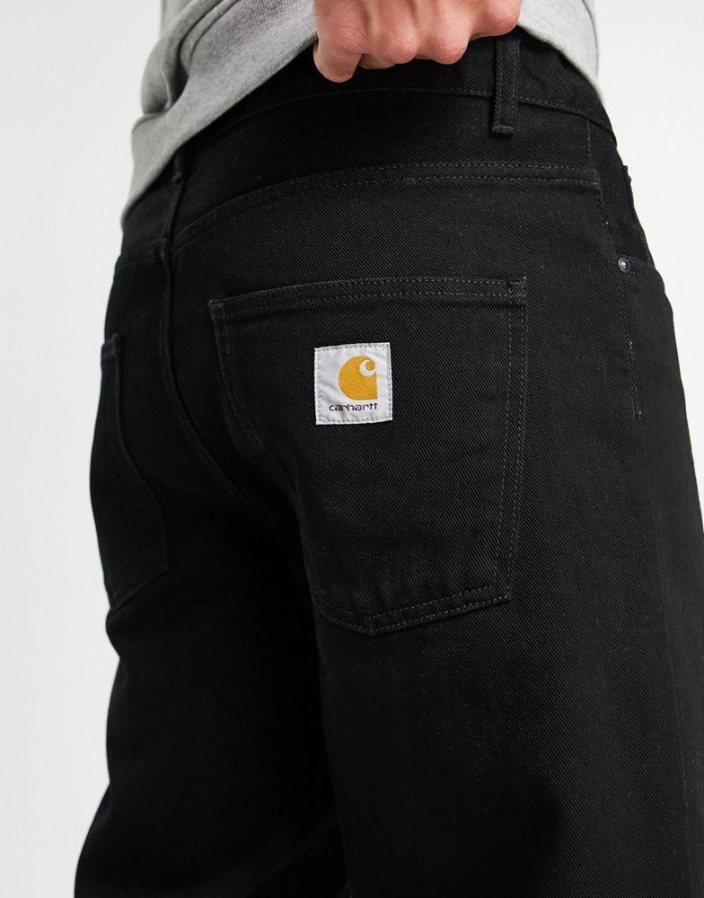 商品Carhartt|Carhartt WIP newel relaxed tapered jeans in black,价格¥735,第6张图片详细描述