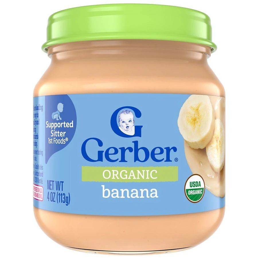 商品Gerber|Stage 1, Organic Baby Food, Fruit Puree Banana,价格¥17,第1张图片