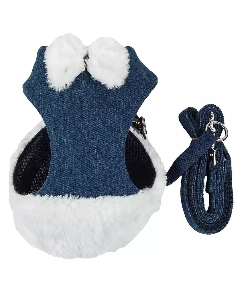 商品Pet Life|Luxe 'Pom Draper' 2-in-1 Adjustable Dog Harness Leash with Pom-Pom Bowtie,价格¥322,第3张图片详细描述