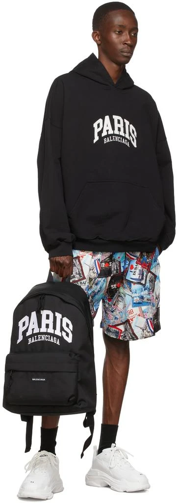 商品Balenciaga|Black Paris Cities Backpack,价格¥5025,第4张图片详细描述