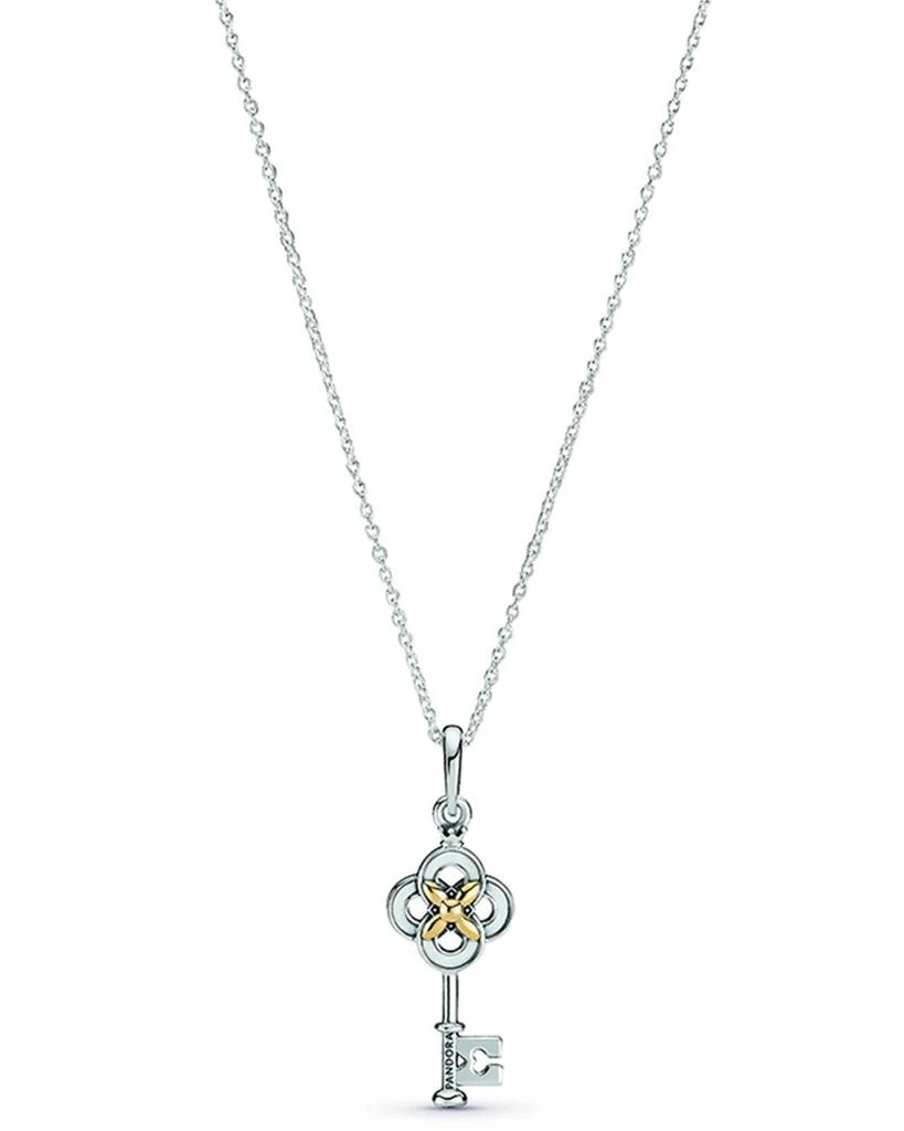 商品PANDORA|Pandora Moments 14K & Silver CZ Key Necklace,价格¥590,第1张图片