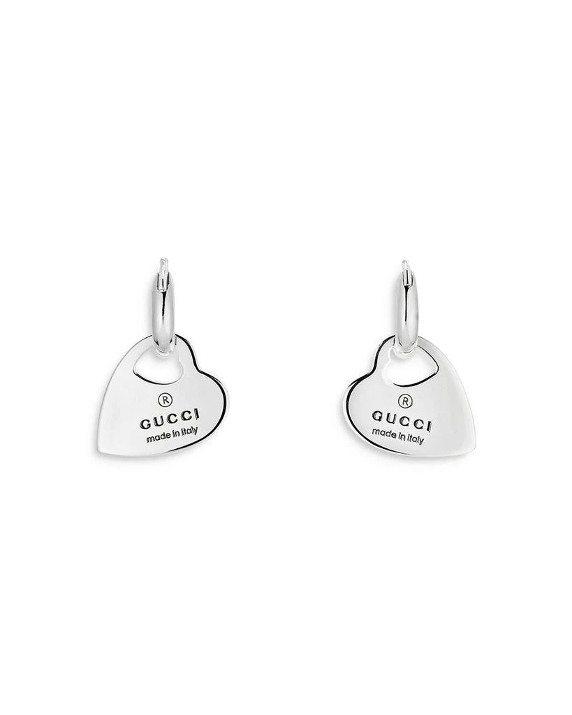 商品Gucci|Sterling Silver Trademark Heart Drop Earrings,价格¥3198,第1张图片