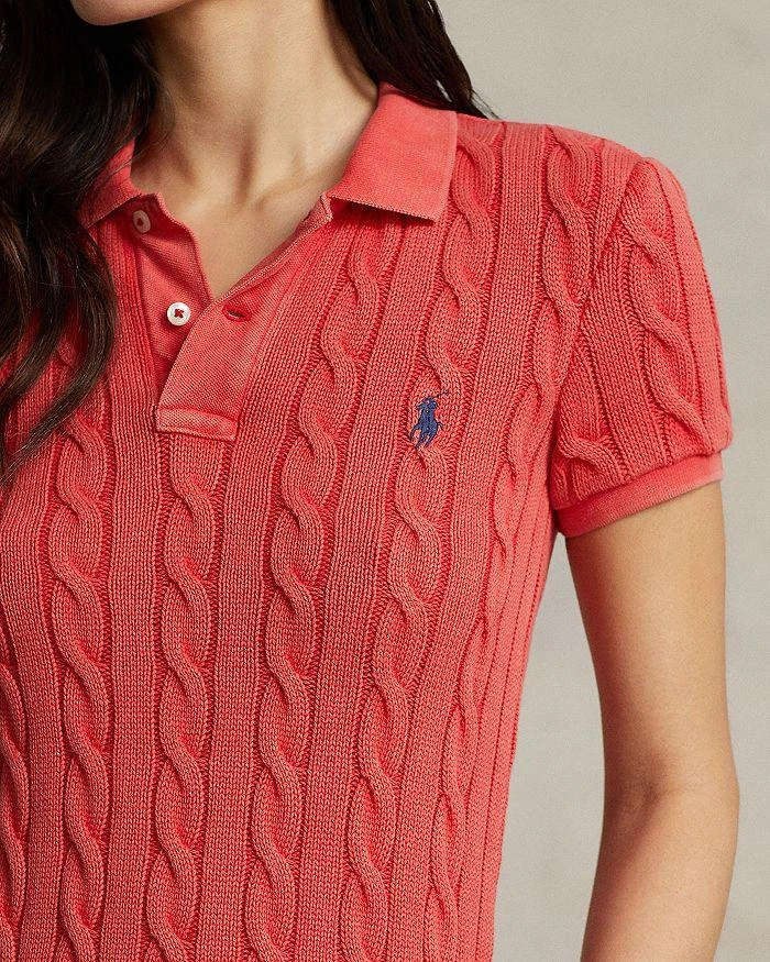 商品Ralph Lauren|Slim Fit Cotton Cable Knit Polo Sweater,价格¥1259,第5张图片详细描述