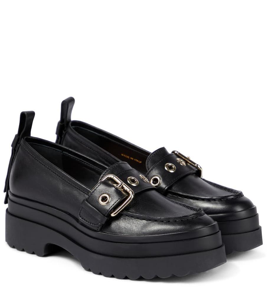 商品RED Valentino|Buckled leather loafers,价格¥2808,第1张图片