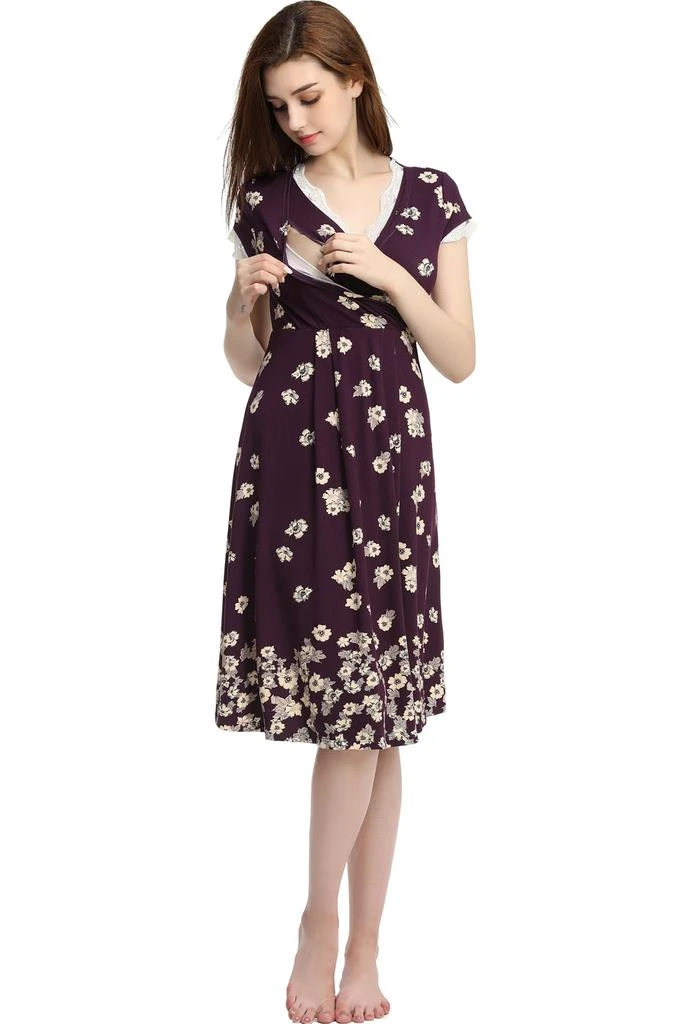商品Kimi & Kai|Shae Maternity Nursing Night Gown,价格¥514,第5张图片详细描述