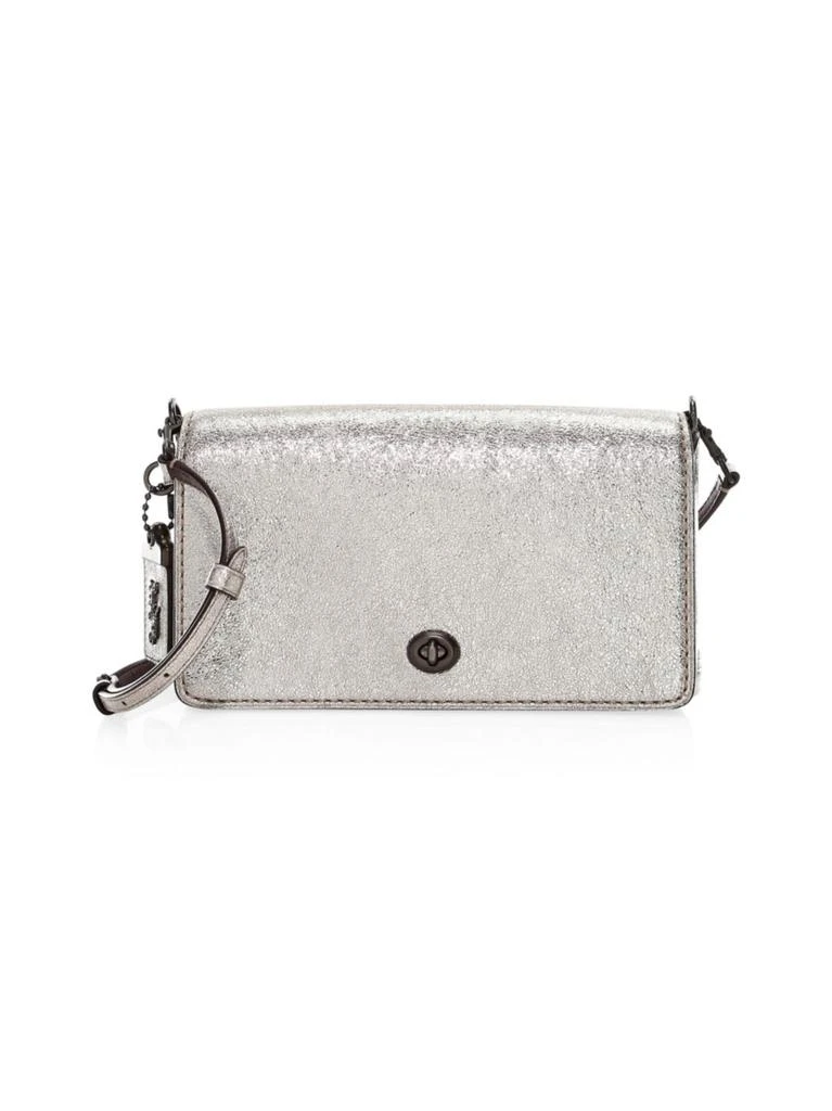 商品Coach|Dinky Metallic Leather Crossbody Bag,价格¥889,第1张图片