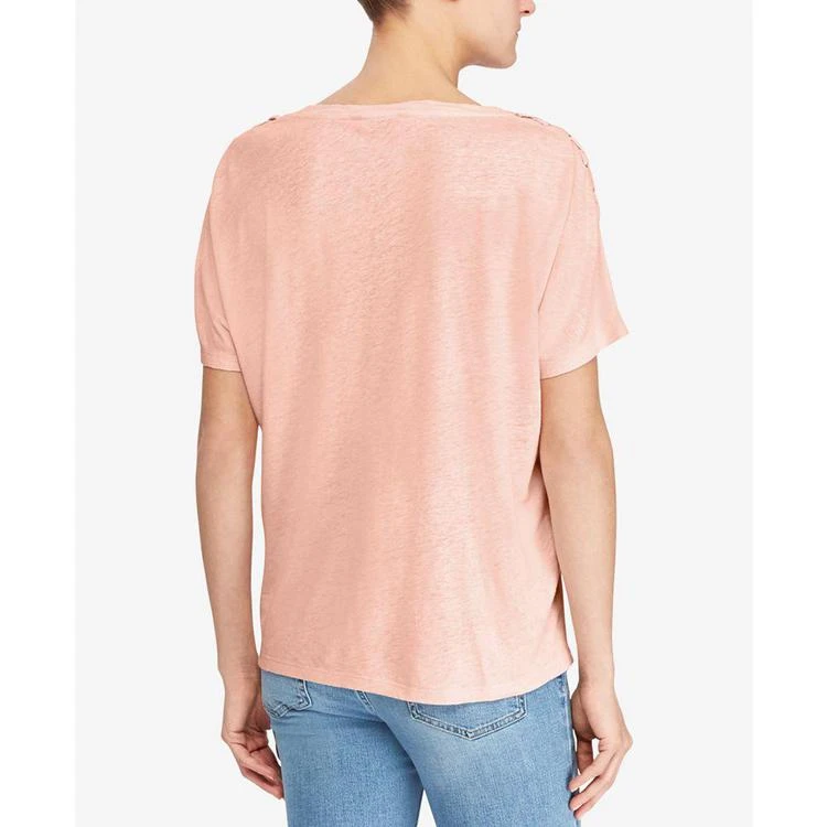 商品Ralph Lauren|Petite Lace-Shoulder T-Shirt,价格¥357,第2张图片详细描述