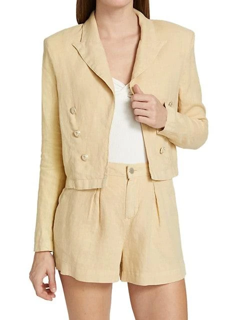 商品L'Agence|Dolly Crop Linen Blazer,价格¥1493,第3张图片详细描述