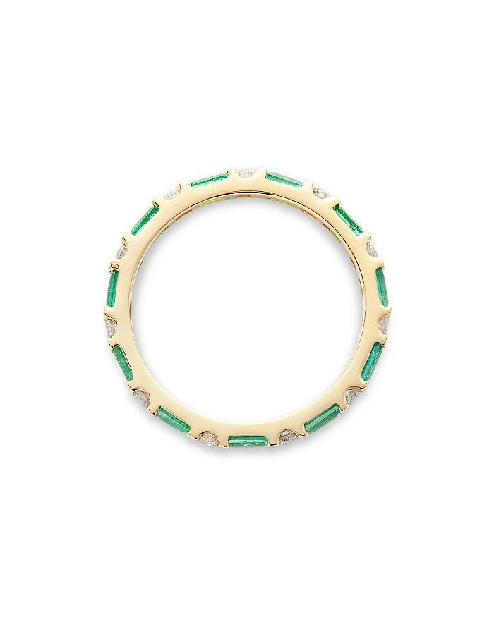 商品Bloomingdale's|Emerald & Diamond Eternity Band in 14K Yellow Gold,价格¥22441,第4张图片详细描述