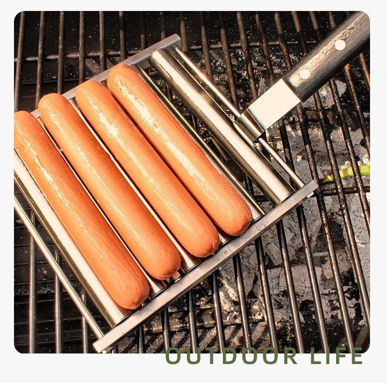 商品Vigor|Hot Dog Grill Detachable Long Wooden Handle Food Grade Stainless Steel Bulk 3 Sets STYLE: 3 PACK,价格¥321,第1张图片