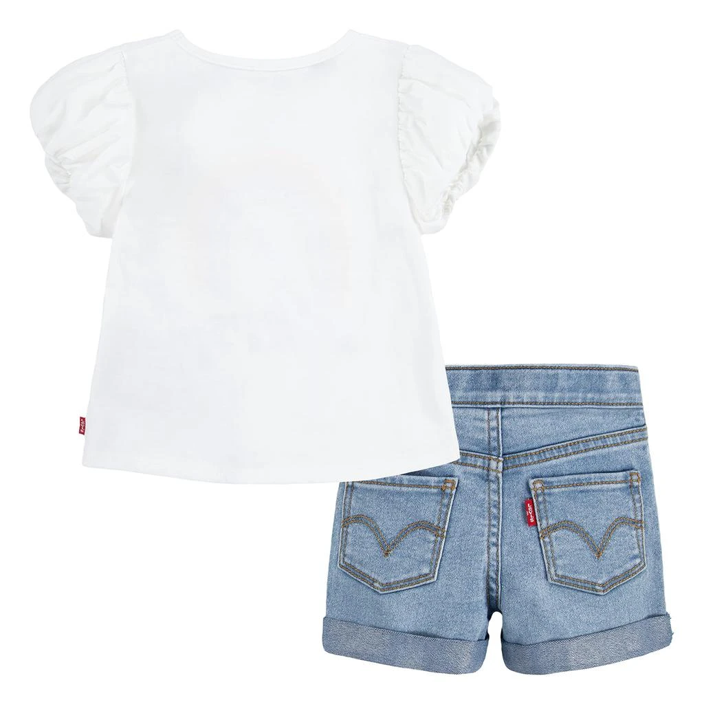 商品Levi's|Ruffle Sleeve Top and Shorts Two-Piece Set (Little Kids),价格¥327,第2张图片详细描述