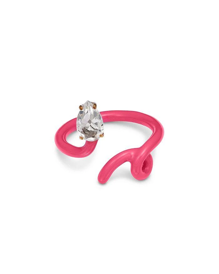 商品Bea Bongiasca|9K Yellow Gold You're So Vine Rock Crystal & Pink Enamel Tendril Ring,价格¥5168,第3张图片详细描述