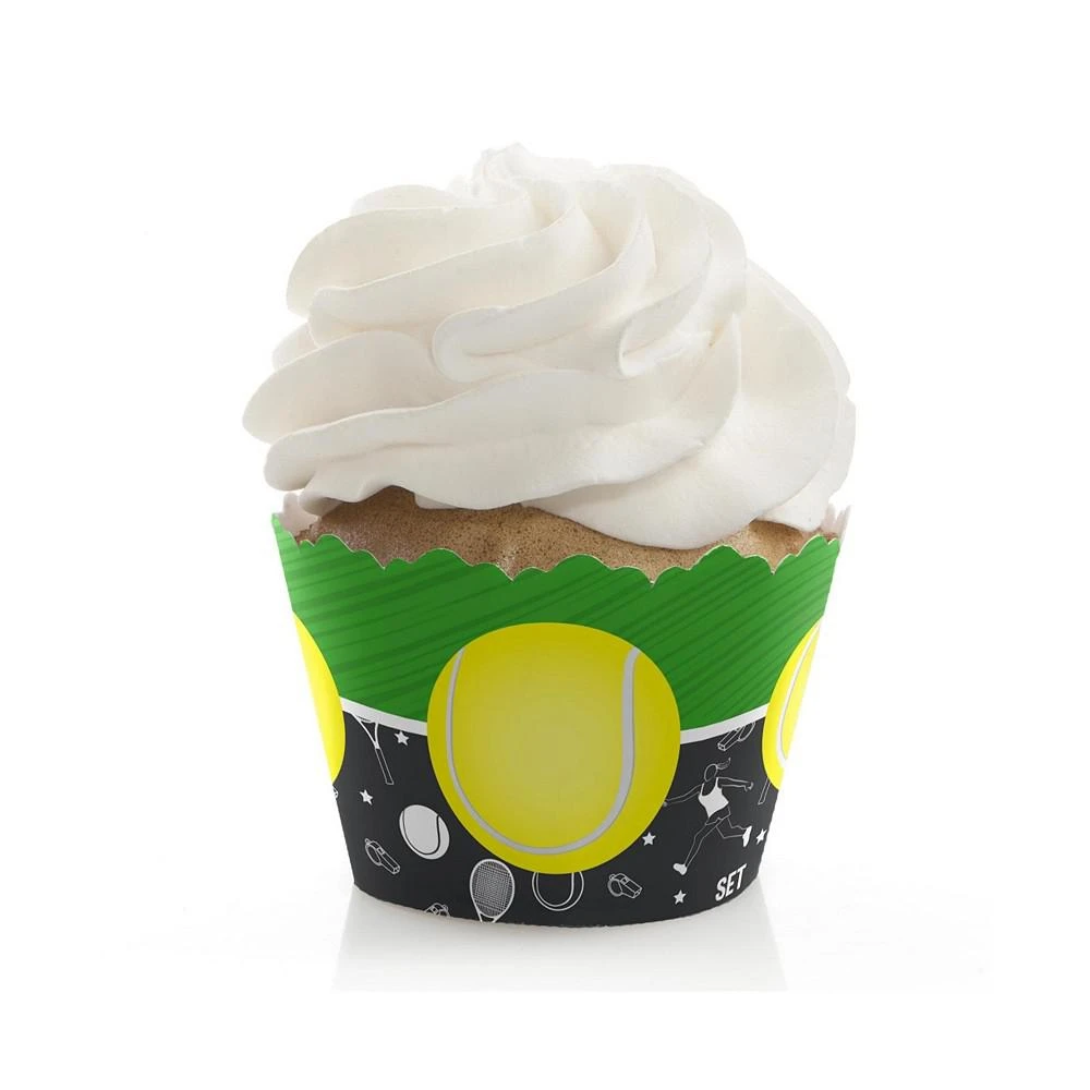 商品Big Dot of Happiness|You Got Served - Tennis - Tennis Ball Birthday Party Cupcake Wrappers - 12 Ct,价格¥82,第1张图片
