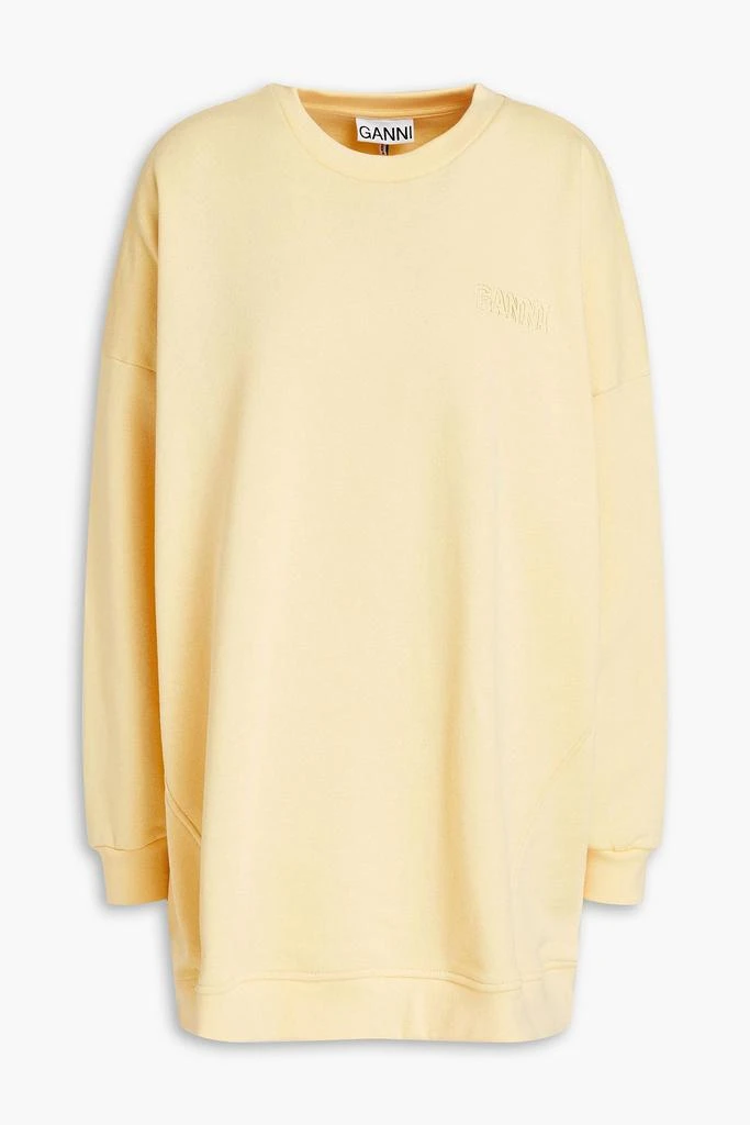 商品Ganni|Oversized embroidered cotton-blend fleece sweatshirt,价格¥349,第1张图片