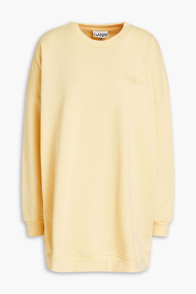 商品Ganni|Oversized embroidered cotton-blend fleece sweatshirt,价格¥626,第1张图片