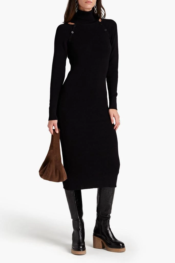 商品Envelope1976|Berg cutout ribbed cashmere and wool-blend midi dress,价格¥763,第2张图片详细描述